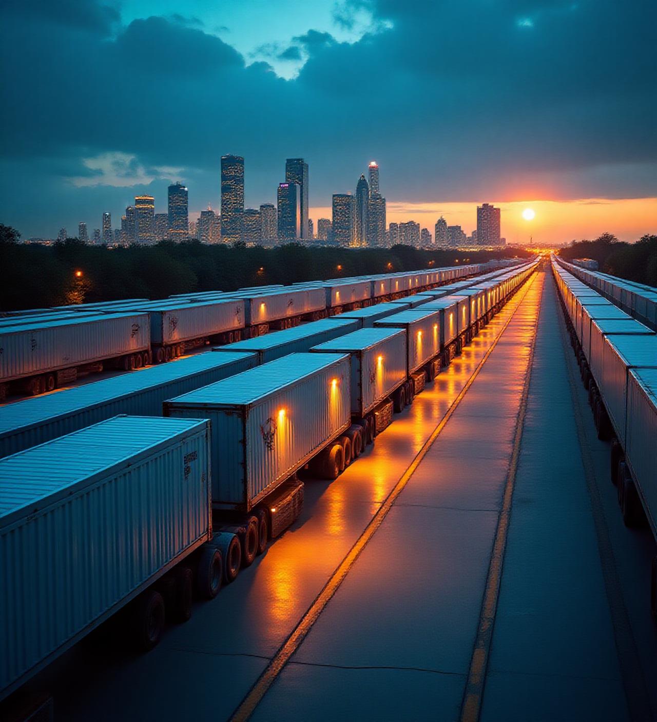 Aerial view of Houston logistics hub highlighting Market Street area